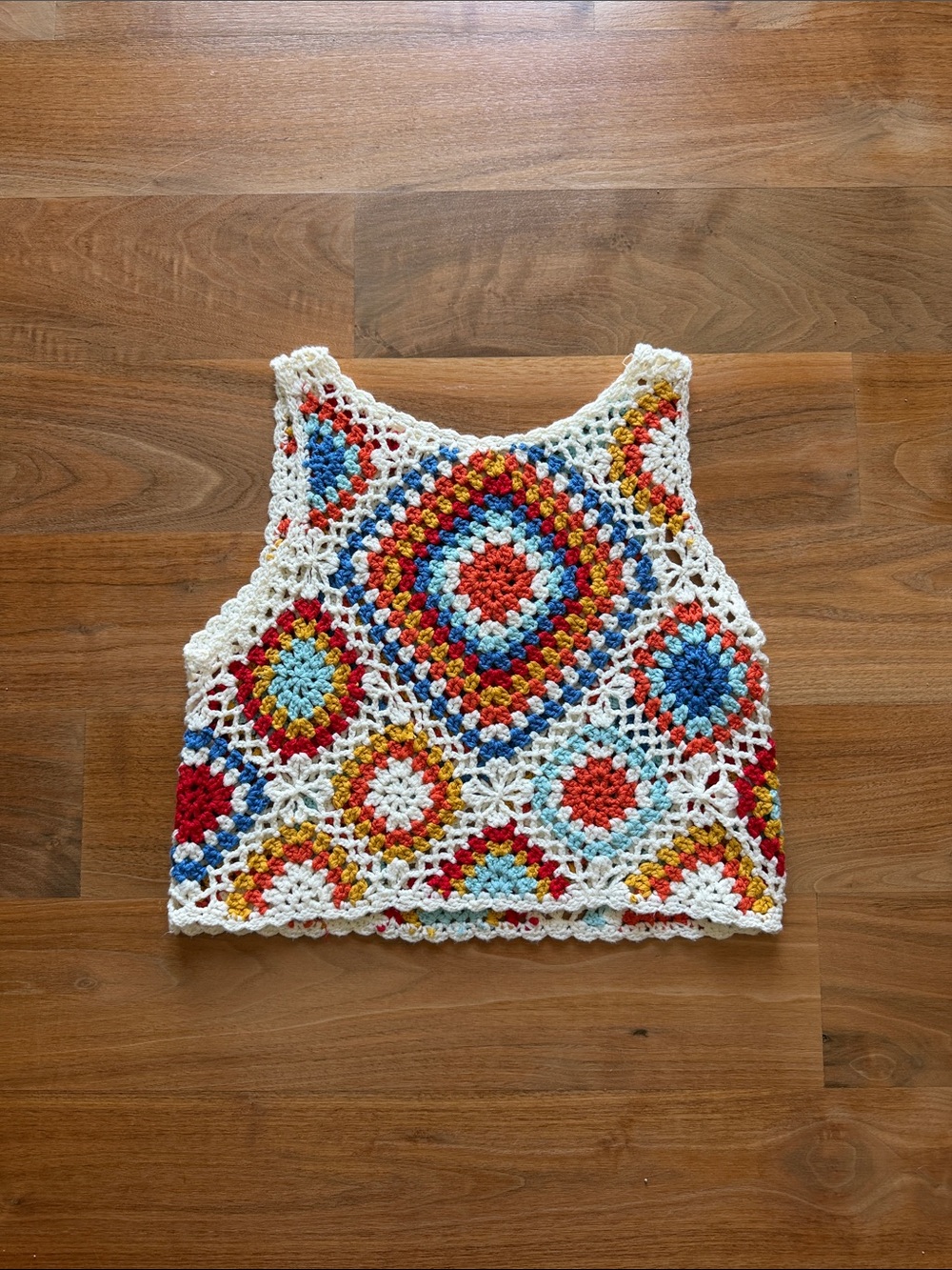 Handmade Crochet Tank Top in Multi-Color